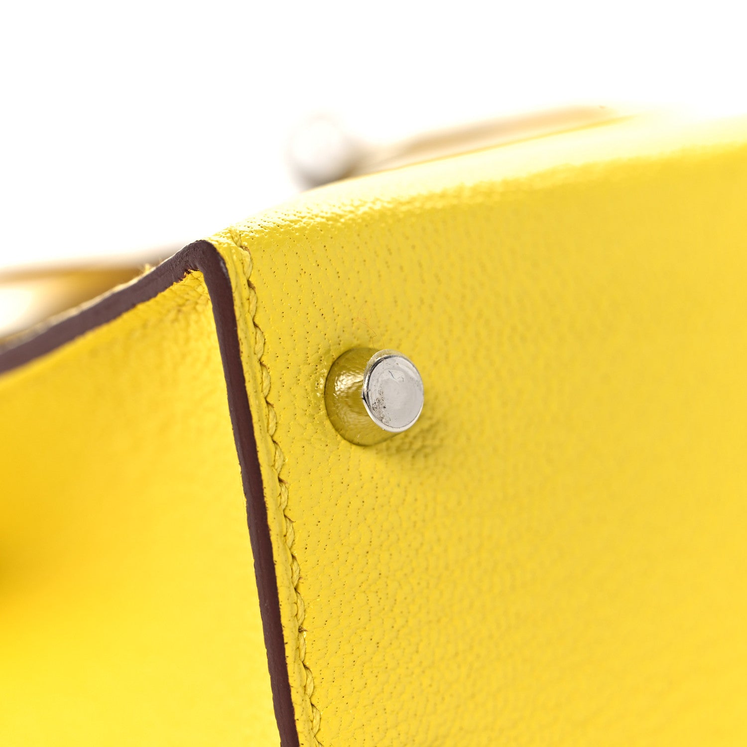 Hermes Chevre Mysore Mini Kelly Sellier 20 Jaune Citron 9 of 32