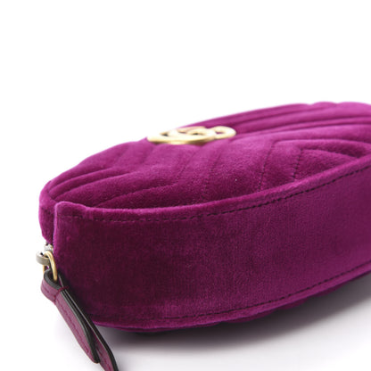 Gucci Velvet Matelasse GG Marmont Belt Bag 85 34 Fuchsia Violet Cyclamen 6 of 11