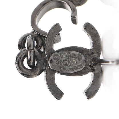 Chanel Ruthenium Bead CC Logo Dangle Earrings 4 of 5