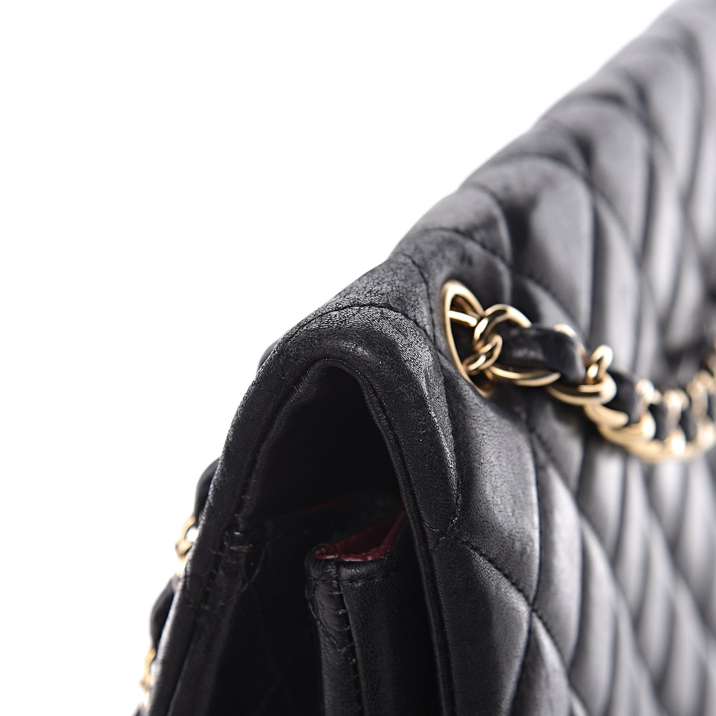 Lambskin Quilted Maxi Single Flap Black