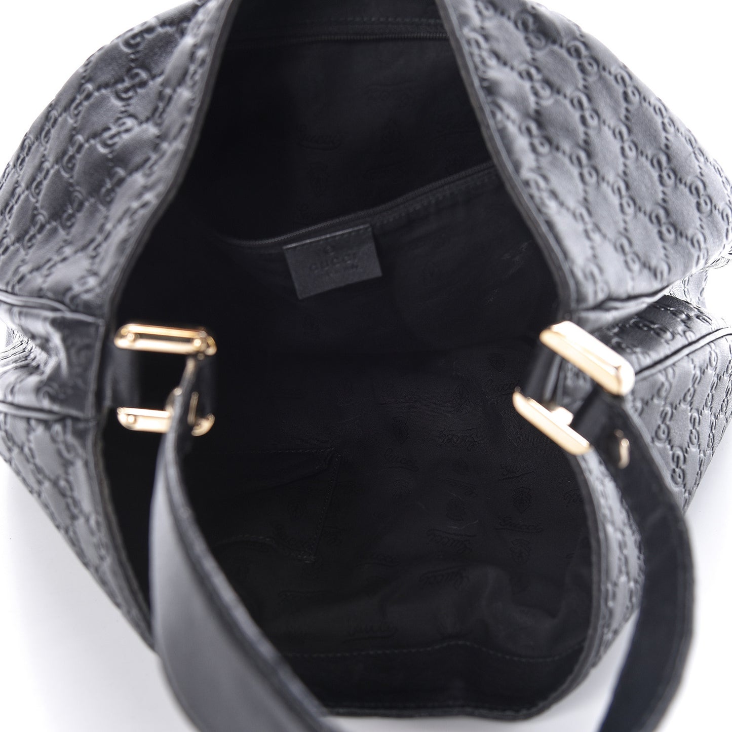 Guccissima Large New Ladies Web Hobo Black