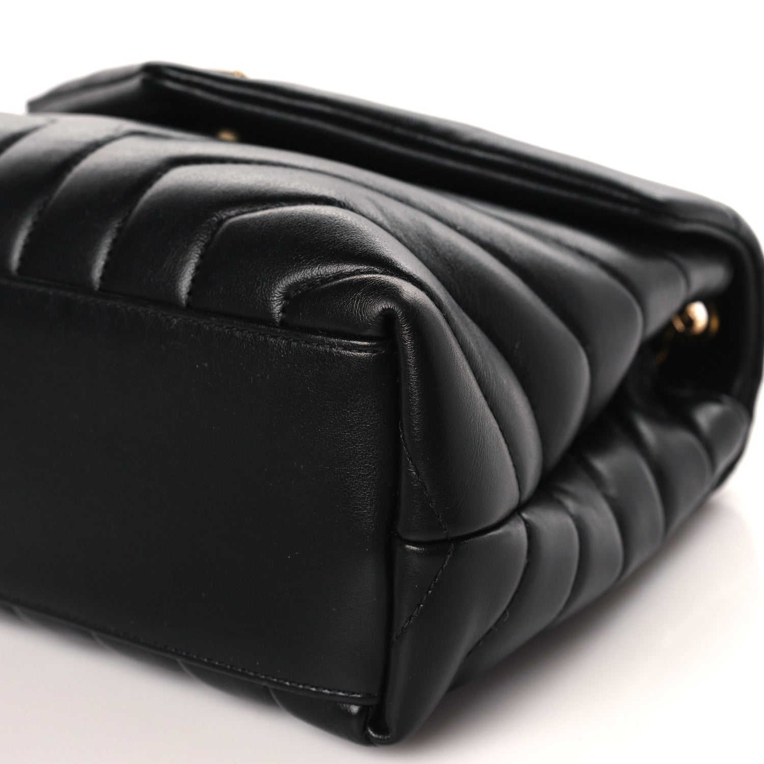 Saint Laurent Calfskin Y Quilted Monogram Small Loulou Chain Satchel Black 9 of 9