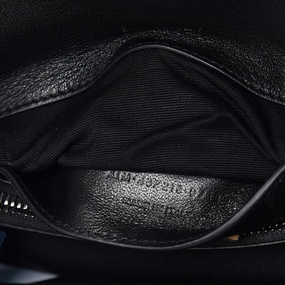 Saint Laurent Sheepskin Matelasse Chevron Monogram Medium College Bag Black 13 of 16