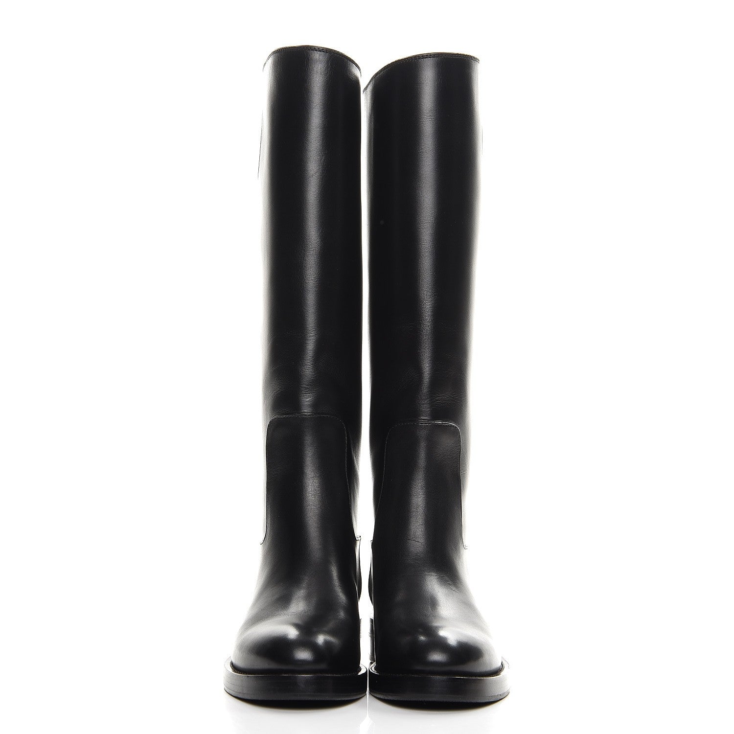 Louis Vuitton Calfskin Overdrive Flat High Boots 35 Black 2 of 6