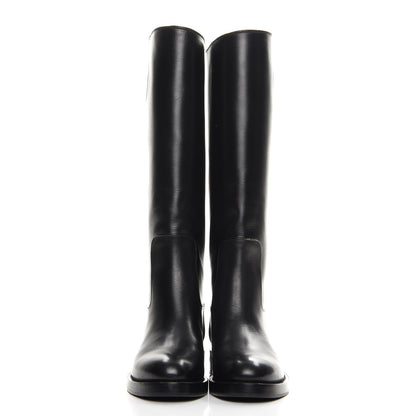 Louis Vuitton Calfskin Overdrive Flat High Boots 35 Black 2 of 6