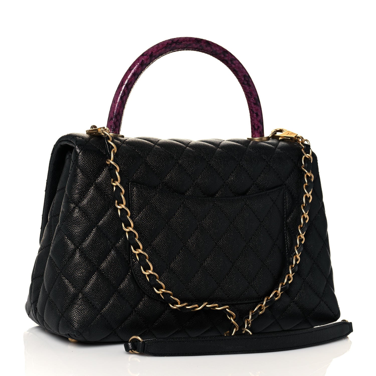 Chanel Caviar Lizard Quilted Small Coco Handle Flap Black 3 of 11