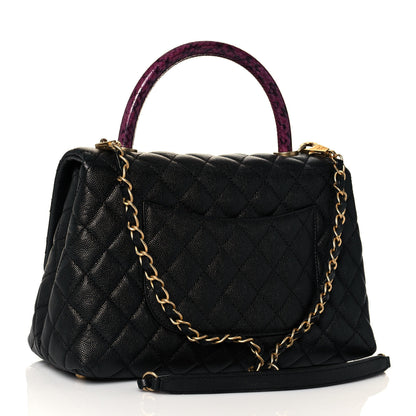 Chanel Caviar Lizard Quilted Small Coco Handle Flap Black 3 of 11