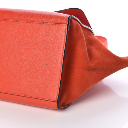 Celine Drummed Calfskin Suede Medium Trapeze Vermillion 10 of 12