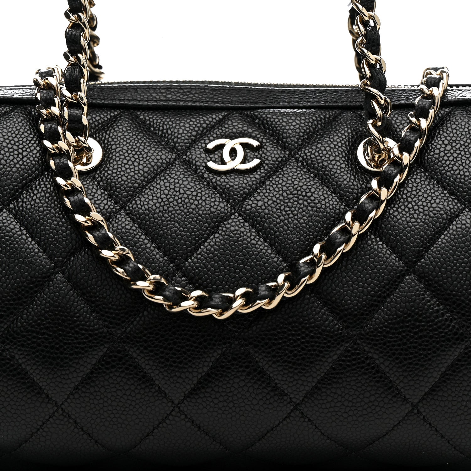 Chanel Caviar Quilted Barrel Clutch With Chain Black 8 of 11