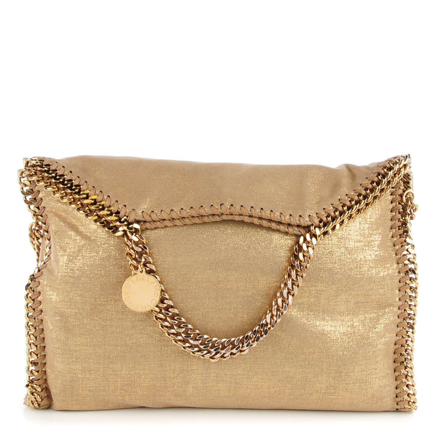 Stella McCartney Metallic Shaggy Deer Falabella Fold Over Tote Gold 1 of 9