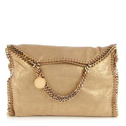 Stella McCartney Metallic Shaggy Deer Falabella Fold Over Tote Gold 1 of 9