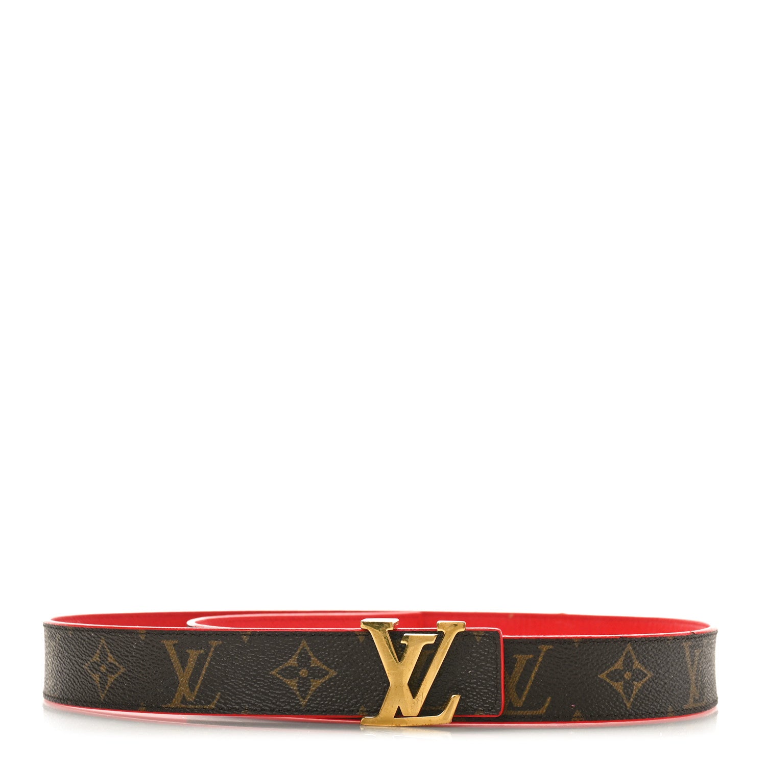 Louis Vuitton Calfskin Monogram 30mm LV Initiales Reversible Belt 90 36 Coquelicot 1 of 9