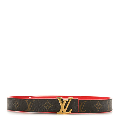 Louis Vuitton Calfskin Monogram 30mm LV Initiales Reversible Belt 90 36 Coquelicot 1 of 9