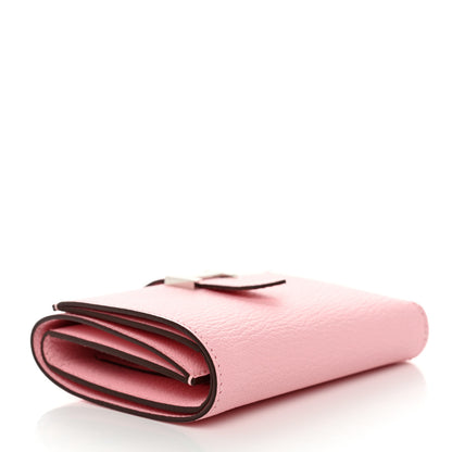 Hermes Chevre Mysore Tri-Fold Compact Bearn Wallet Rose Sakura 4 of 8