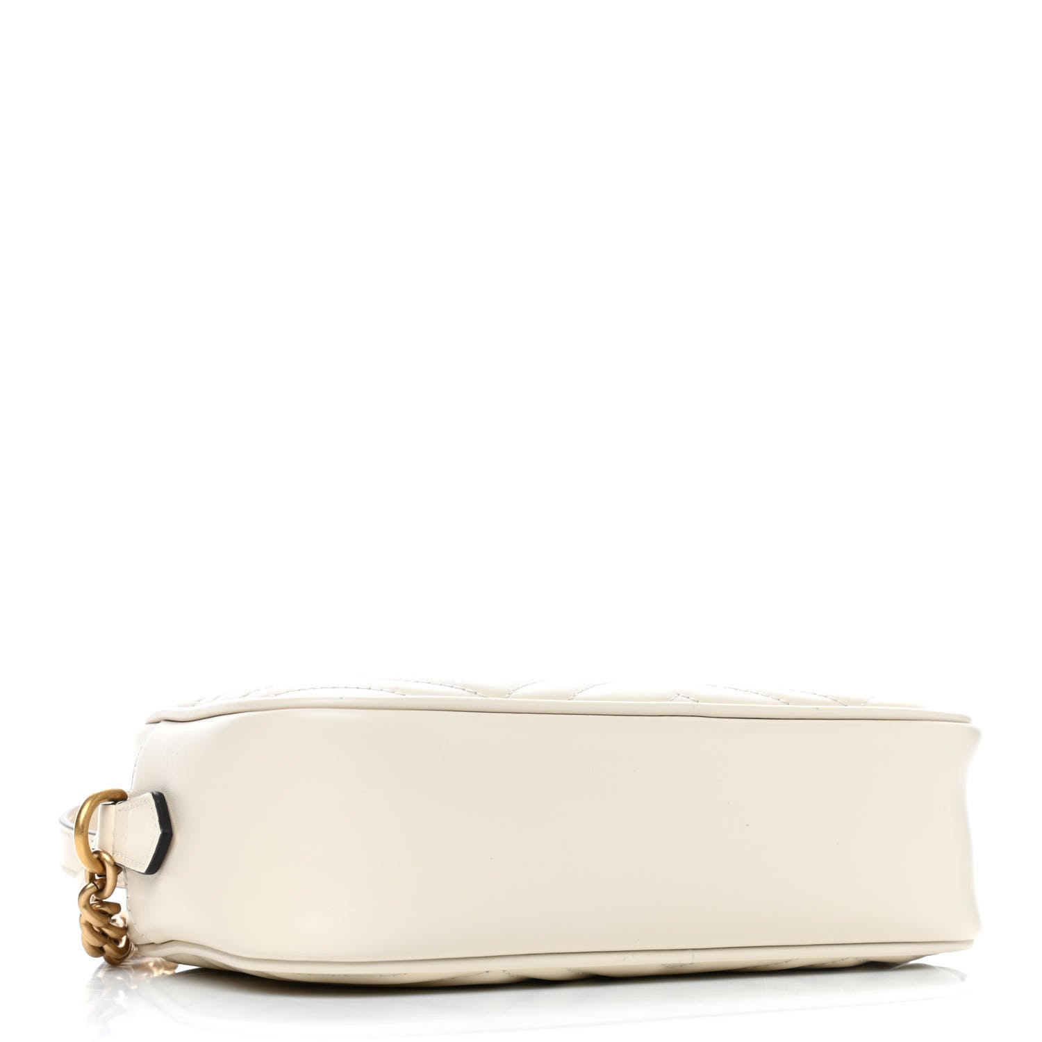 Gucci Calfskin Matelasse Small GG Marmont Chain Shoulder Bag White 4 of 10