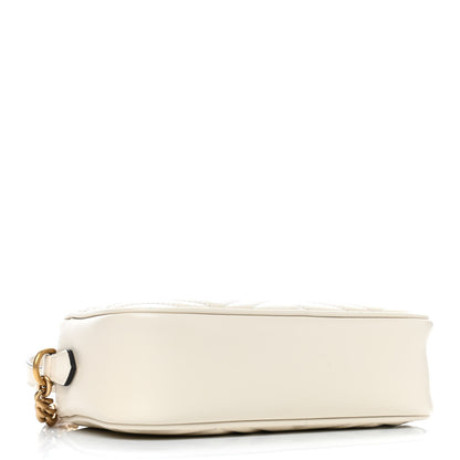 Gucci Calfskin Matelasse Small GG Marmont Chain Shoulder Bag White 4 of 10