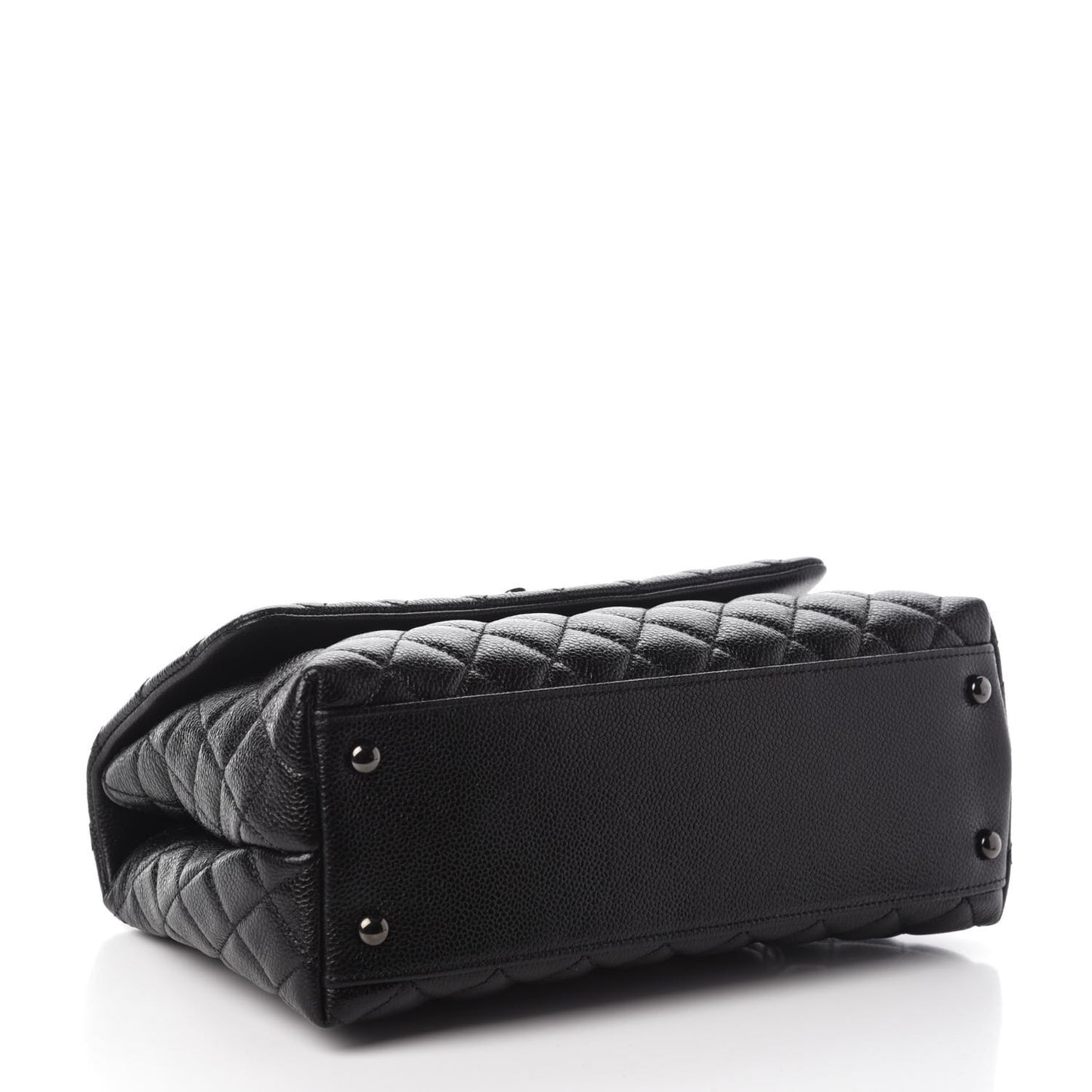 Caviar Quilted Small Coco Handle Flap So Black