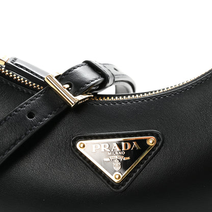 Prada Soft Calfskin Arque Shoulder Bag Black 7 of 9