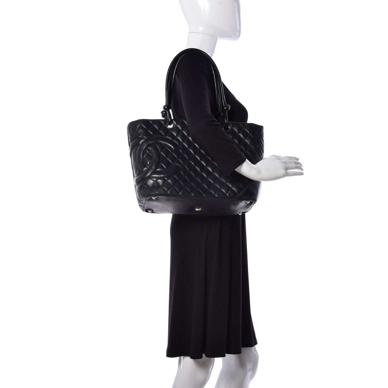Chanel Calfskin Quilted Large Cambon Tote Black 2 of 9