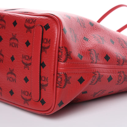 MCM Visetos Medium Liz Reversible Shopper Tote Ruby Red 10 of 12