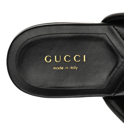 Gucci Nappa Charlotte Double G Marmont Thong Sandals 39 Black 7 of 9