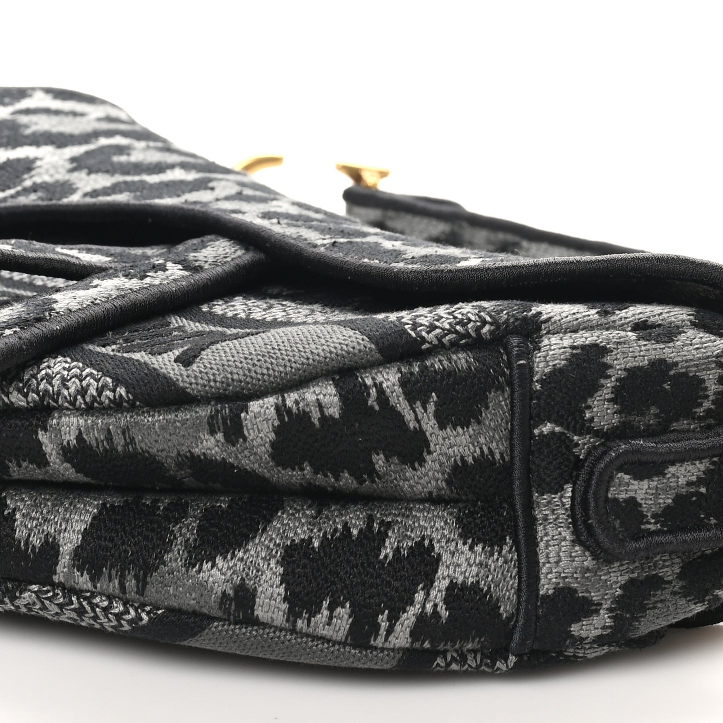 Canvas Mizza Embroidered Saddle Bag Gray