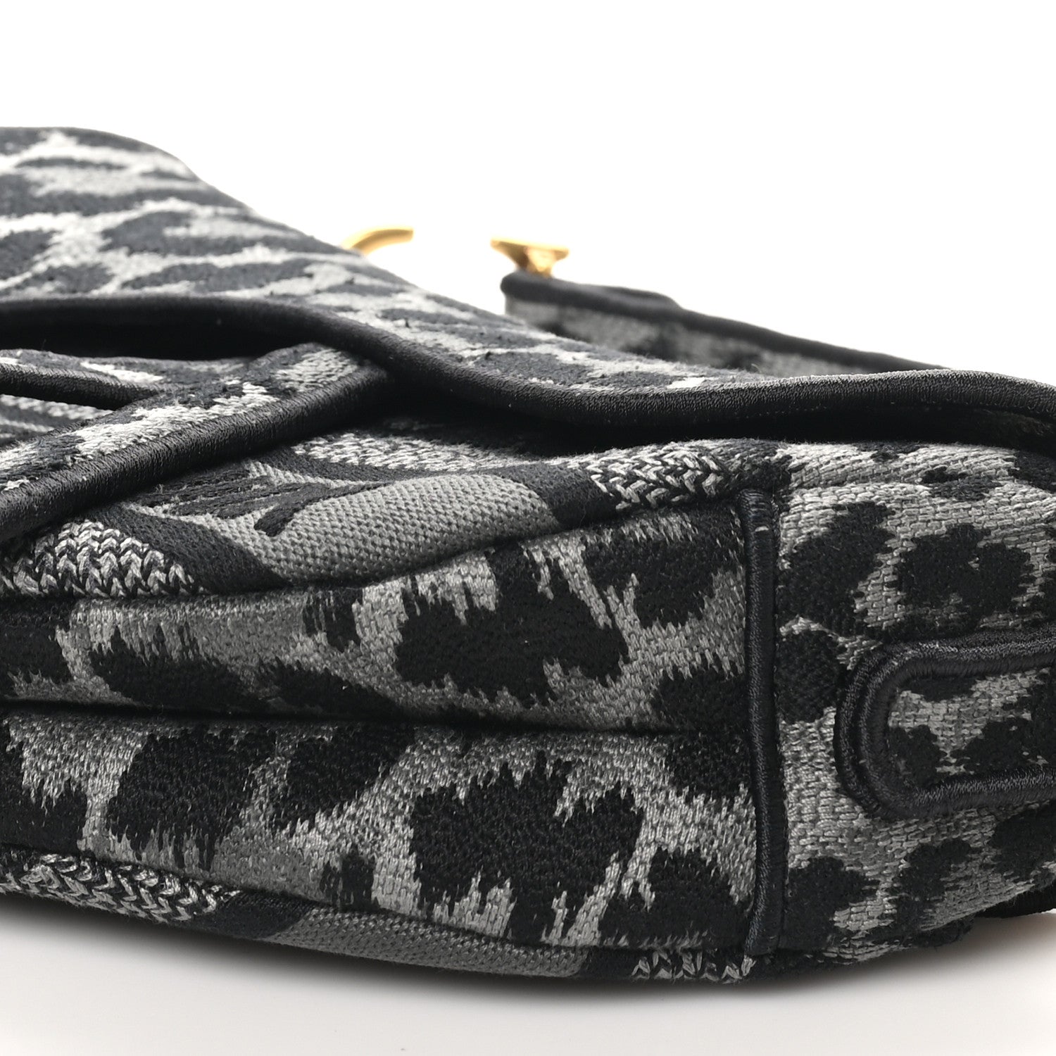 Christian Dior Canvas Mizza Embroidered Saddle Bag Gray 10 of 10