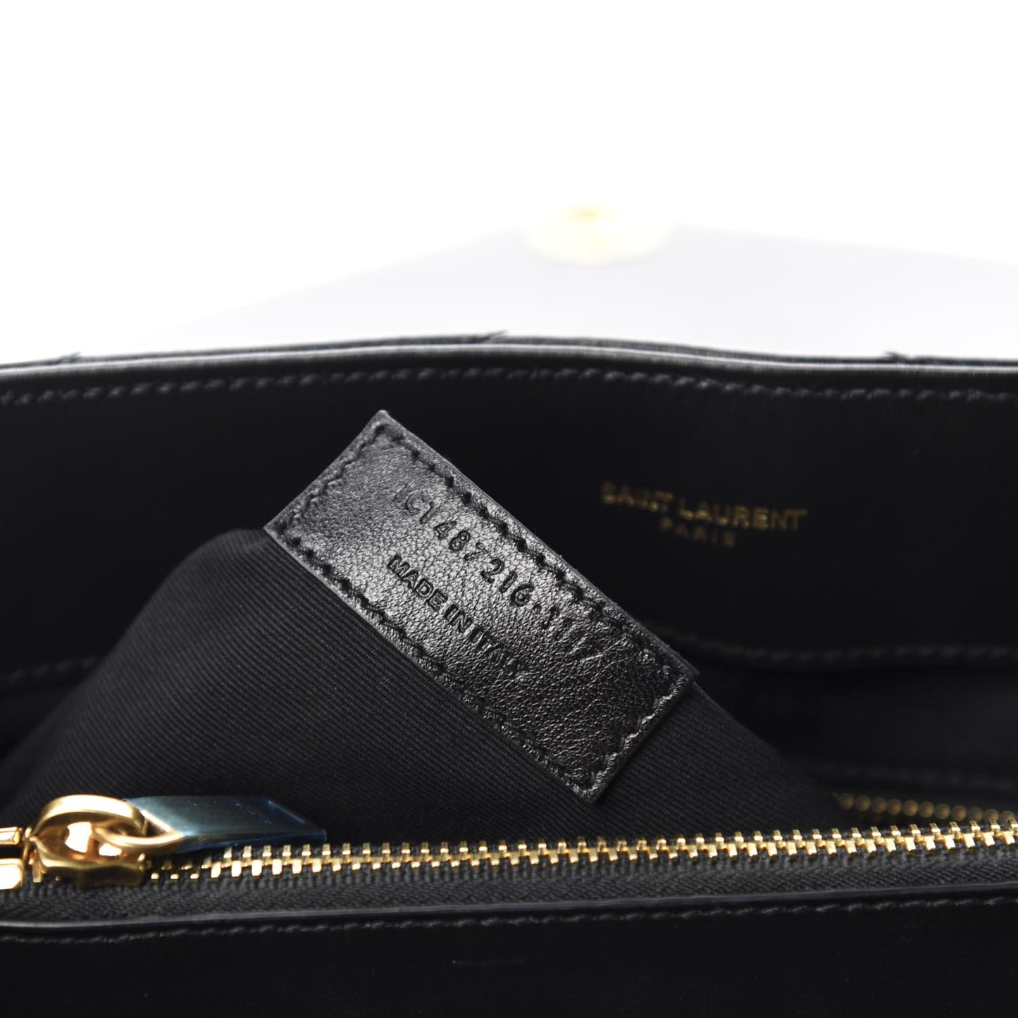 Calfskin Y Quilted Monogram Medium Loulou Chain Satchel Black
