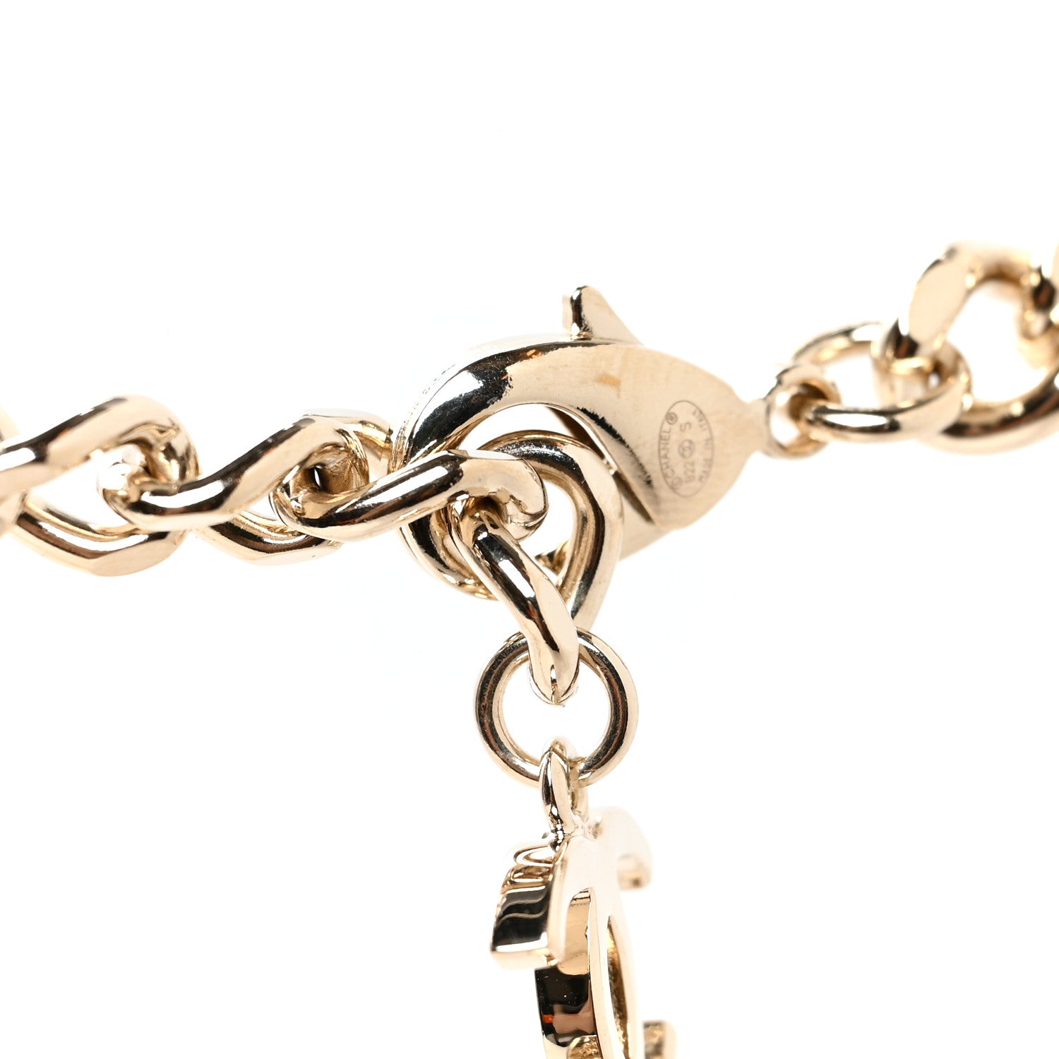 Chanel Pearl Crystal CC Chain Choker Necklace Gold 4 of 5