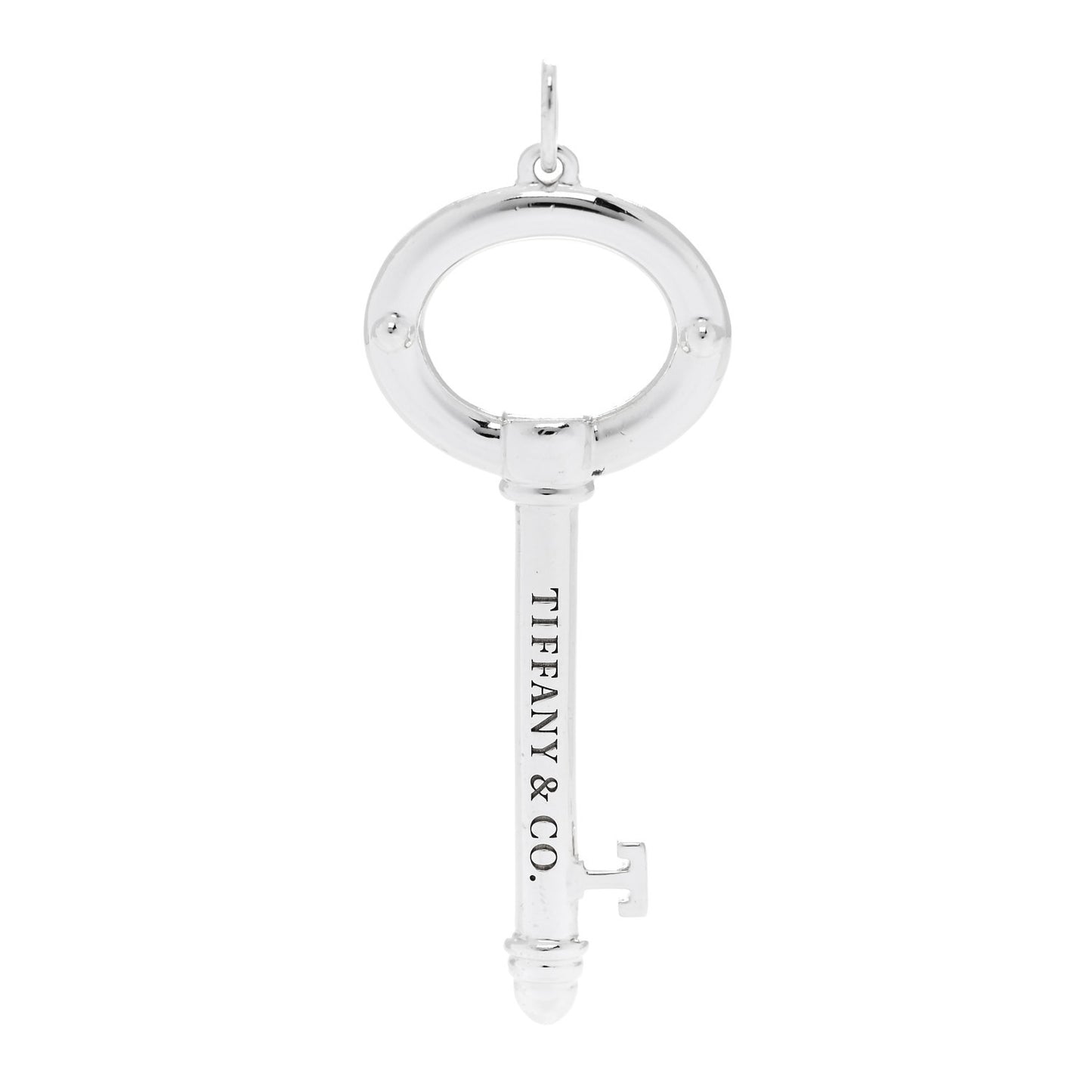 Sterling Silver Modern Oval Key Pendant