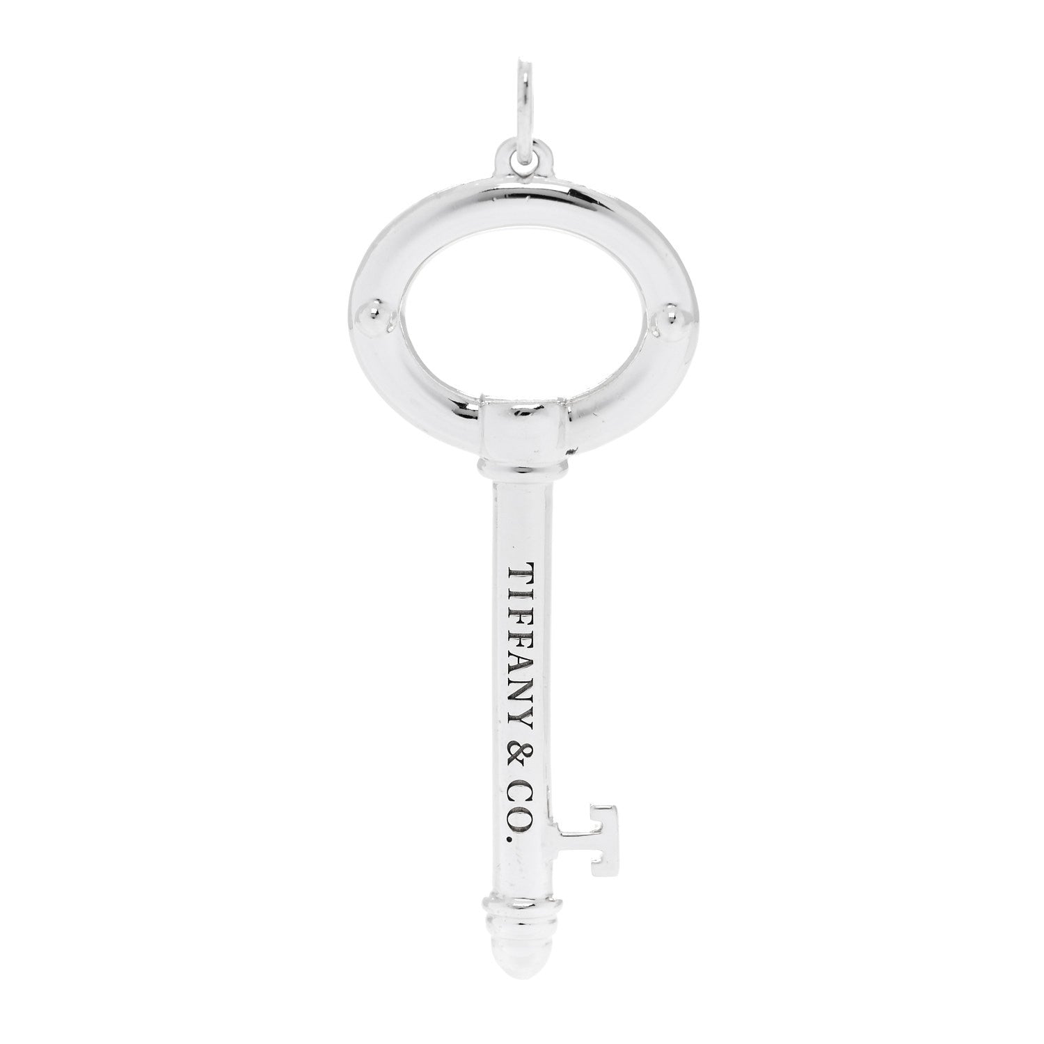 Tiffany Sterling Silver Modern Oval Key Pendant 1 of 5
