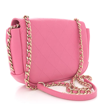 Chanel Goatskin Stitched Casual Trip Single Flap Pink 3 of 11