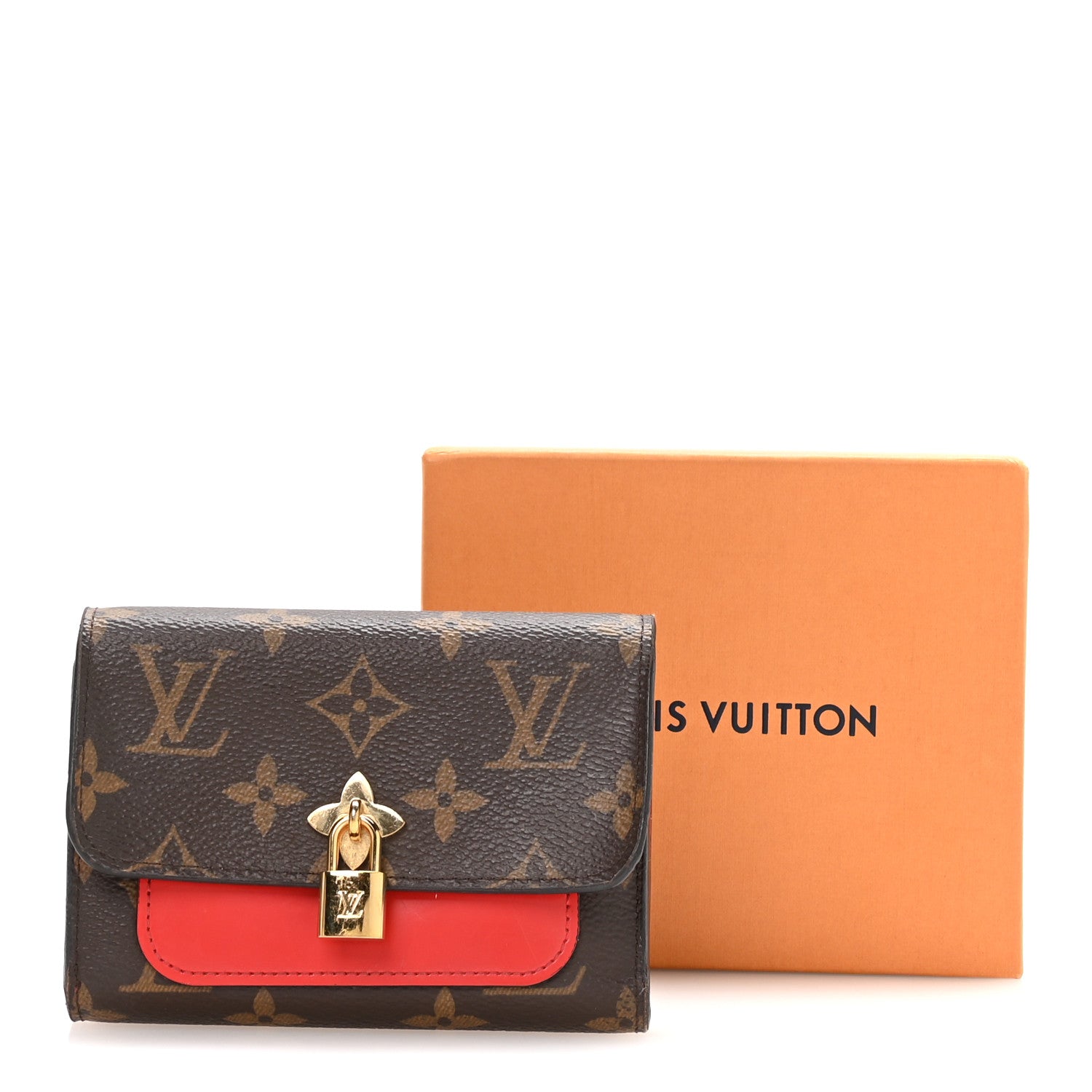 Louis Vuitton Monogram Flower Lock Compact Wallet Coquelicot 8 of 8