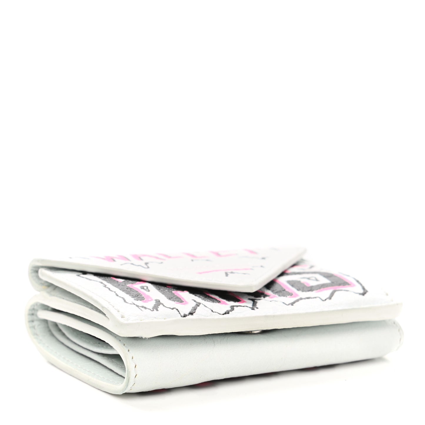Agneau Graffiti Mini Papier Wallet White Multicolor