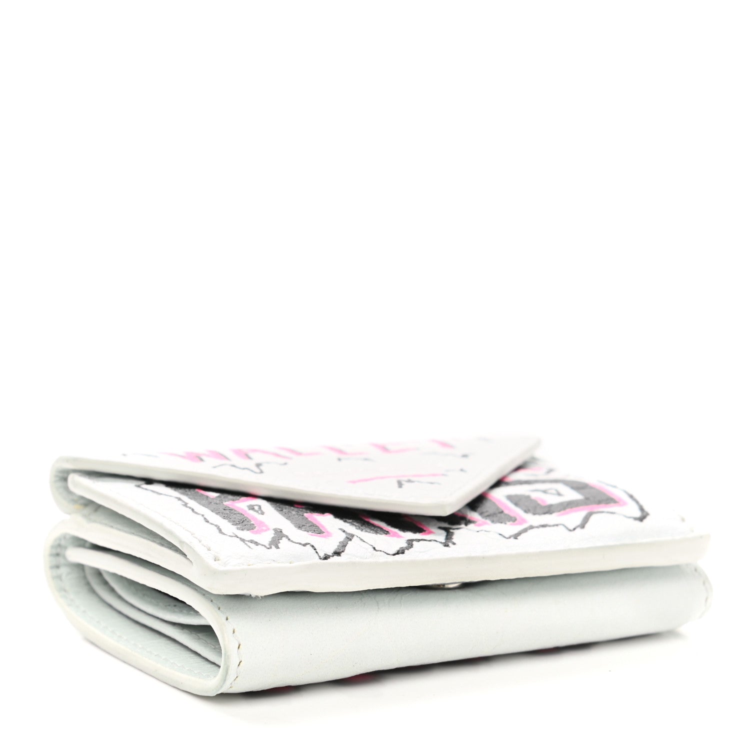 Balenciaga Agneau Graffiti Mini Papier Wallet White Multicolor 4 of 9