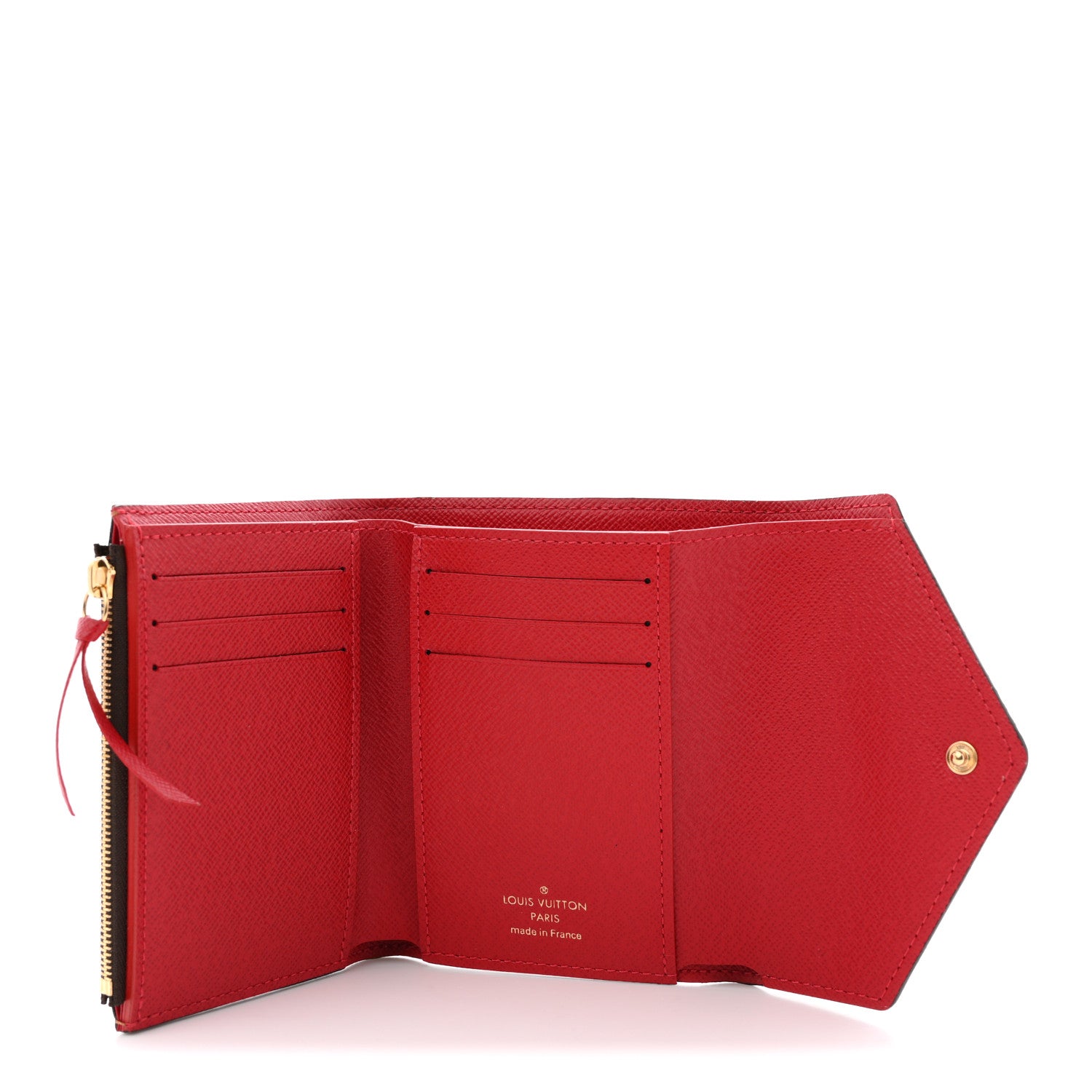 Louis Vuitton Damier Ebene Victorine Wallet Red 5 of 7