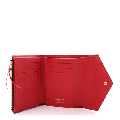 Louis Vuitton Damier Ebene Victorine Wallet Red 5 of 7