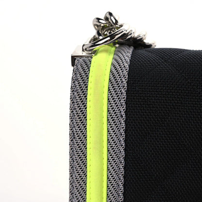 Chanel Canvas Quilted Small Fluo Boy Flap Black Grey Yellow 17 of 18