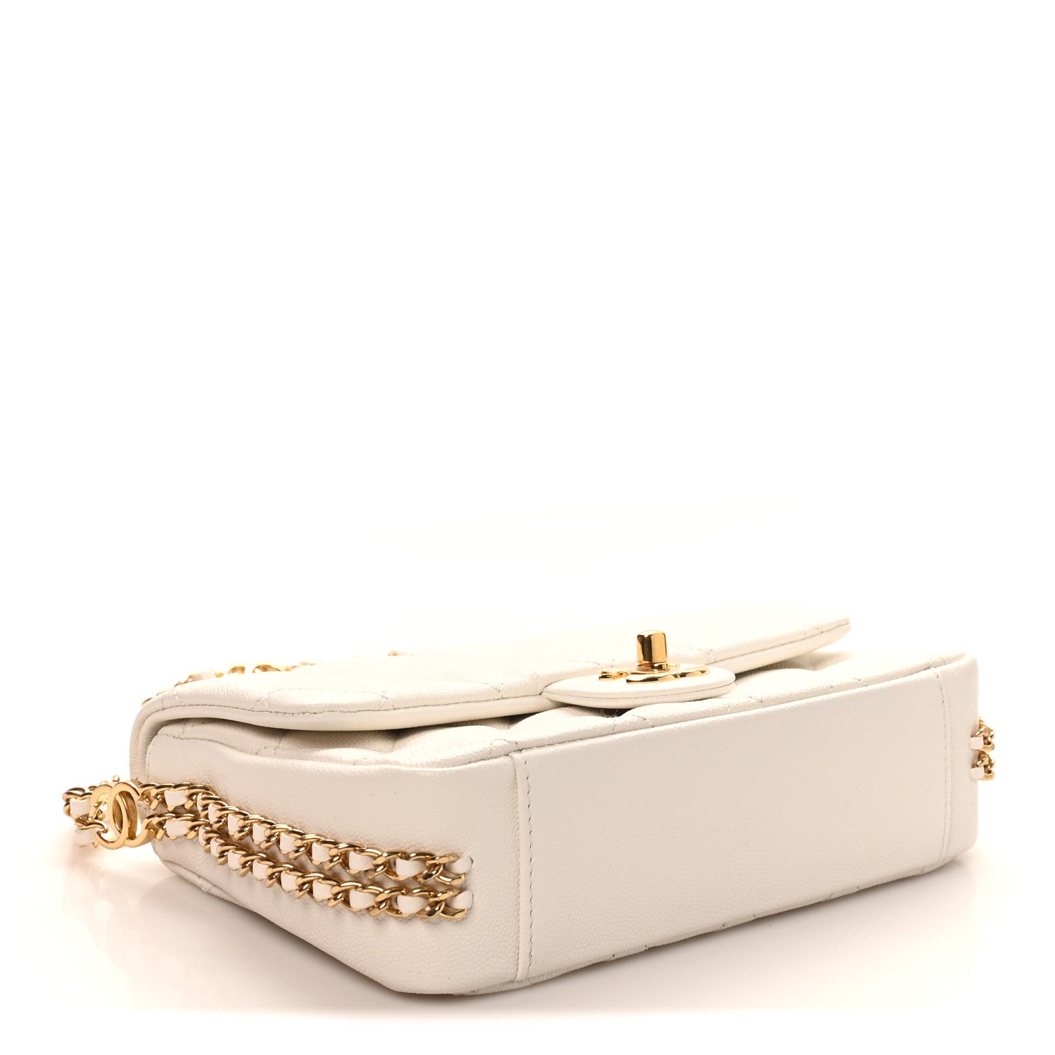 Chanel Caviar Quilted Mini CC You Flap White 3 of 10