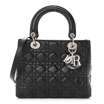 Christian Dior Lambskin Cannage Medium Lady Dior Black 1 of 12