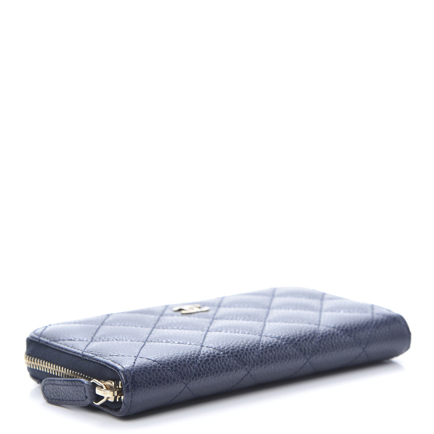 Chanel Caviar Quilted Medium Zip Around Wallet Dark Blue 4 of 9