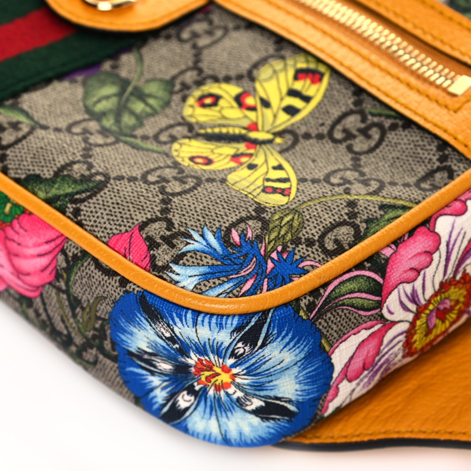 Gucci GG Supreme Monogram Flora Medium Ophidia Belt Bag Beige Multicolor Crop 10 of 12