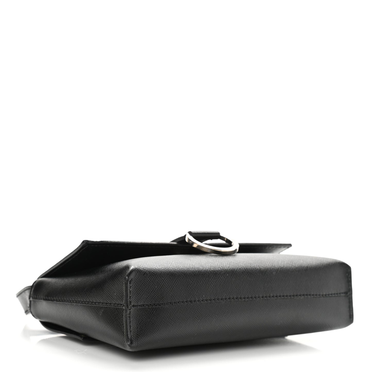 Textured Calfskin Shoulder Bag Black