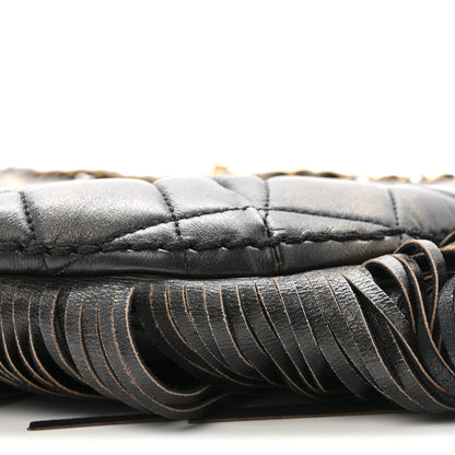 Chanel Calfskin Quilted Into The Fringe Hobo Black Gold 10 of 15