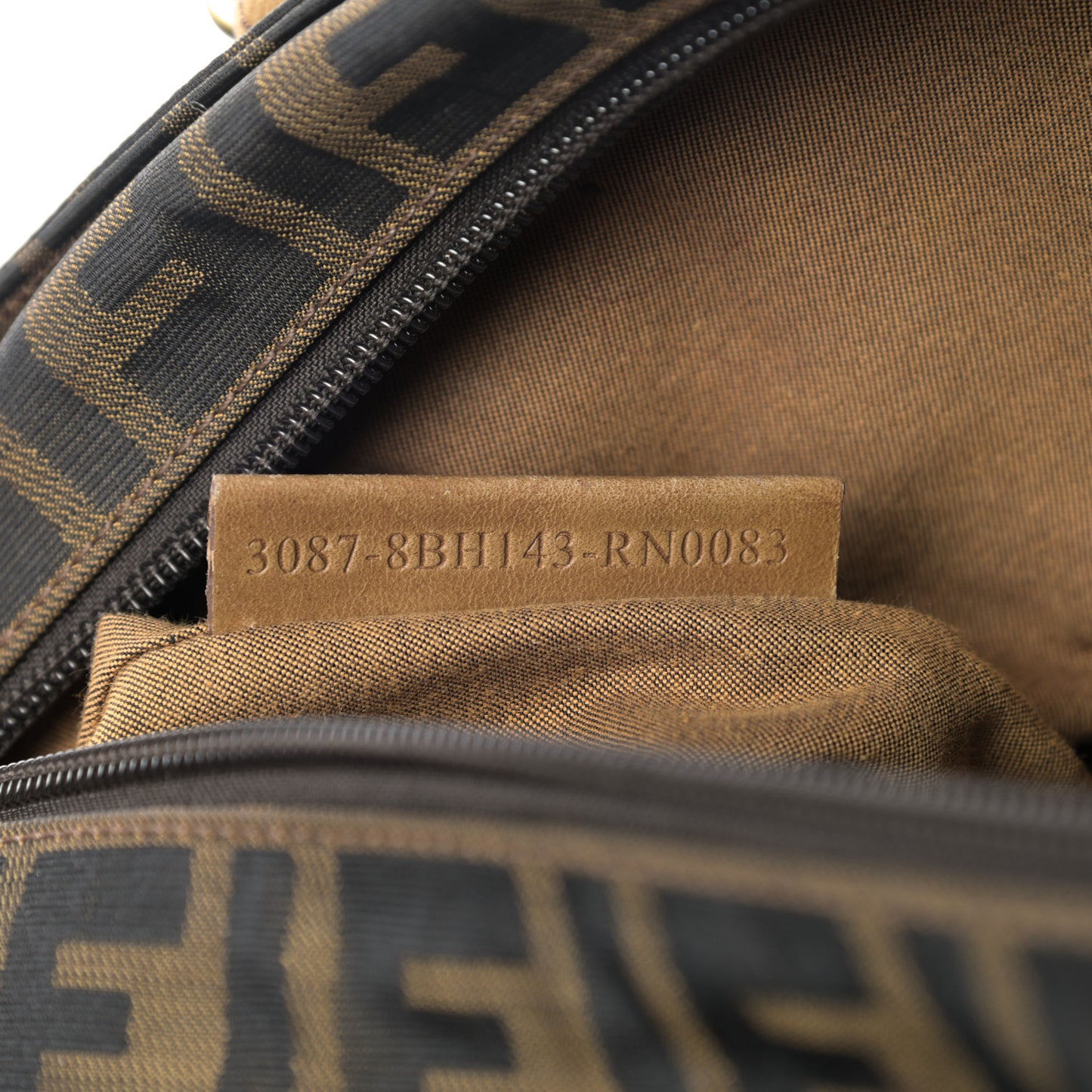 Zucca FF Top Handle Shoulder Bag Tobacco