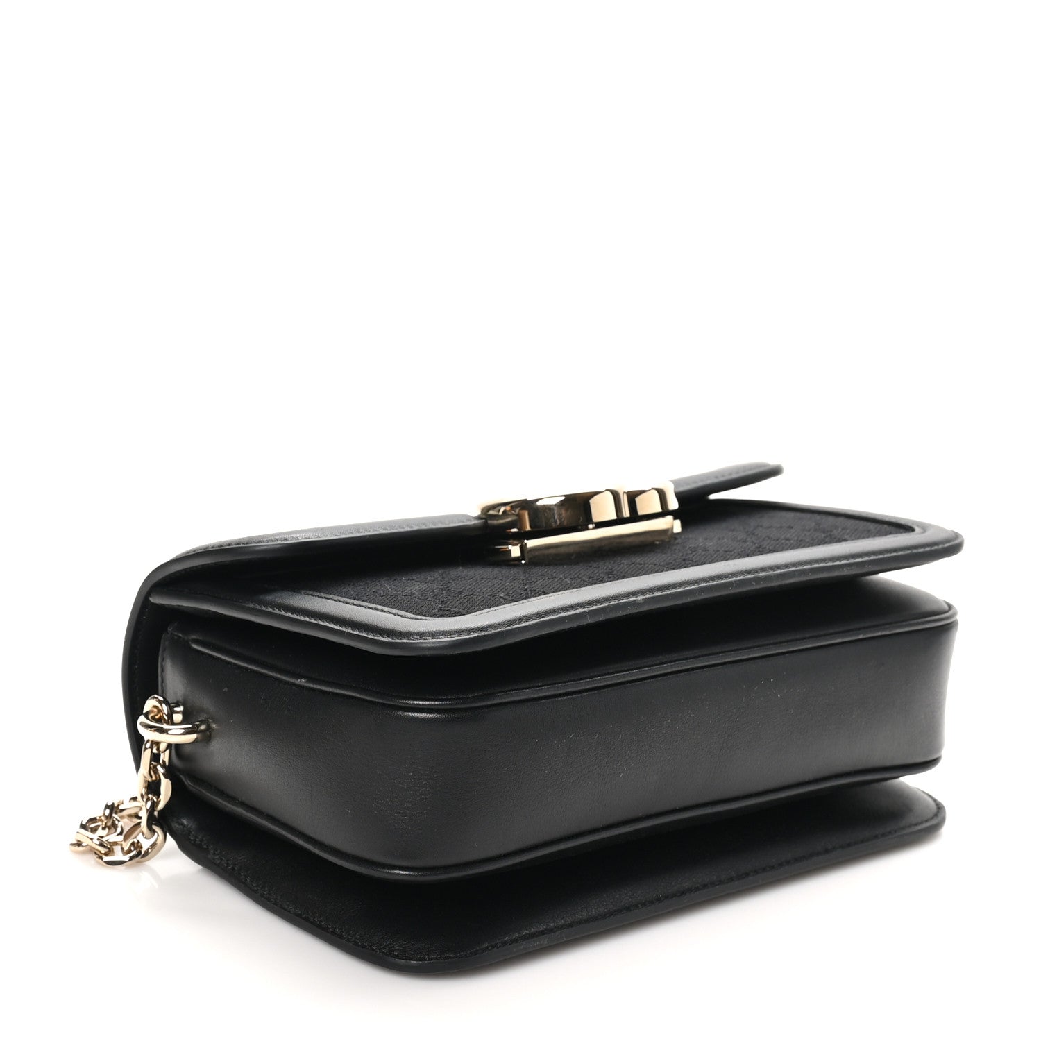 Gucci Crepe Wool Silk GG Monogram Go Small Shoulder Bag Black 5 of 10