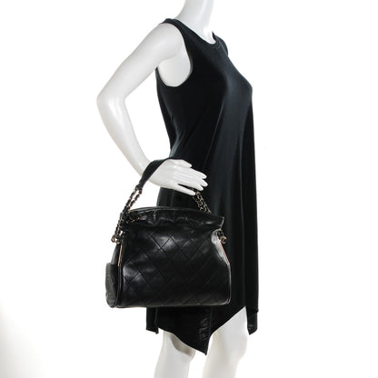 Chanel Lambskin Stitched Medium Ultimate Soft Tote Black 2 of 8