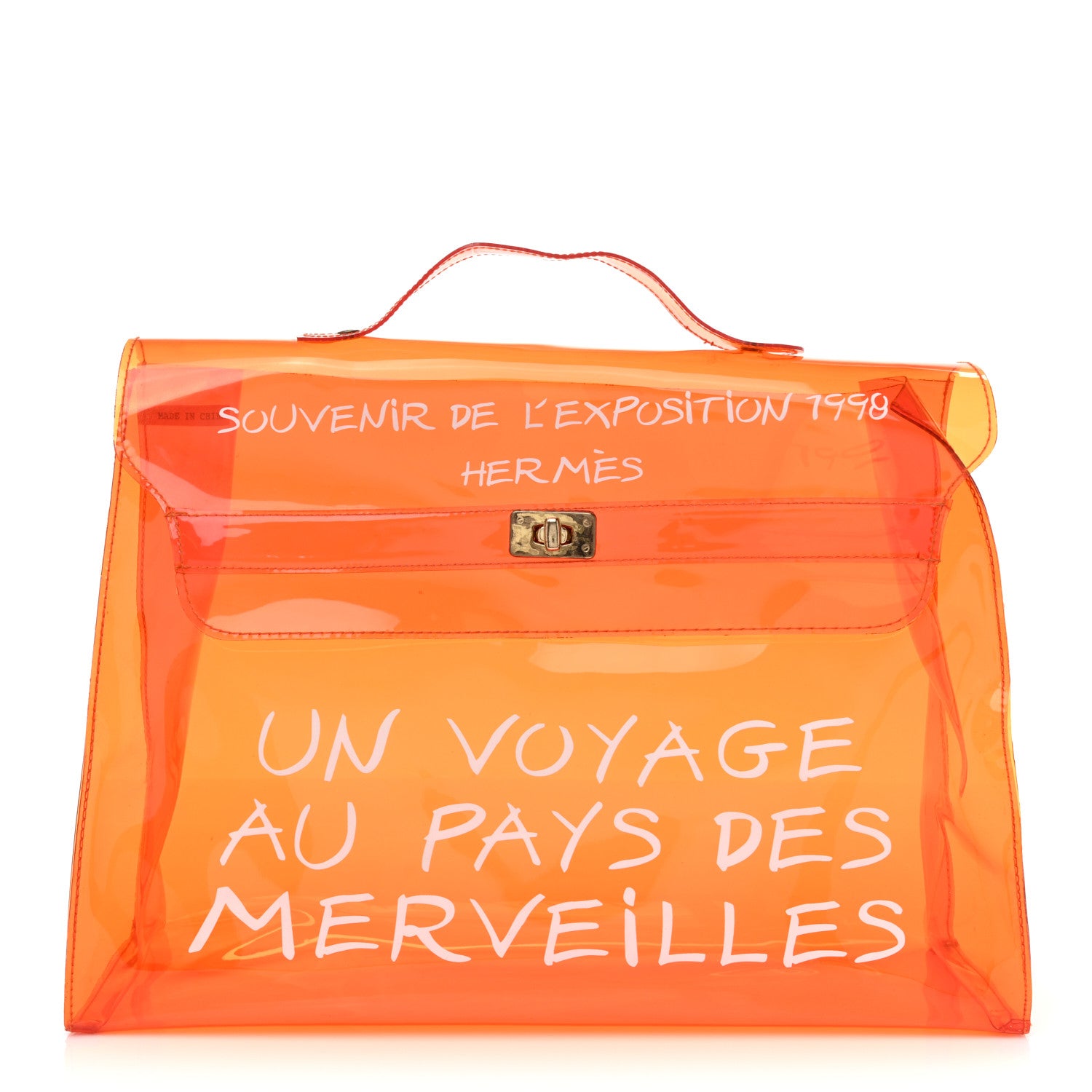 Hermes Vinyl Souvenir De L'Exposition Kelly Orange 1 of 19