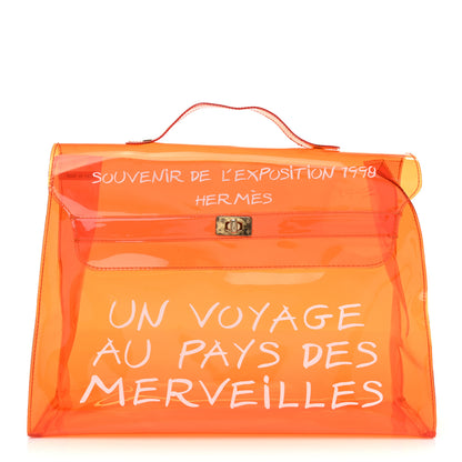 Hermes Vinyl Souvenir De L'Exposition Kelly Orange 1 of 19