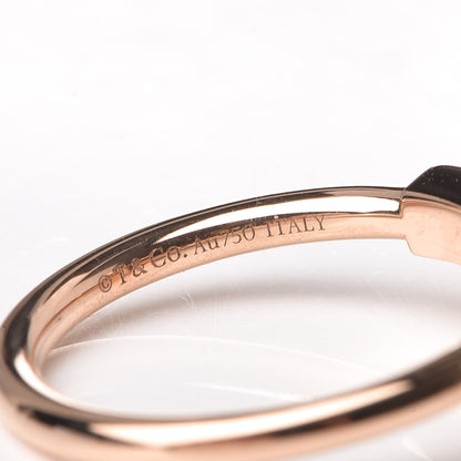 Tiffany 18K Rose Gold Black Onyx T Wire Ring 52 6 5 of 6